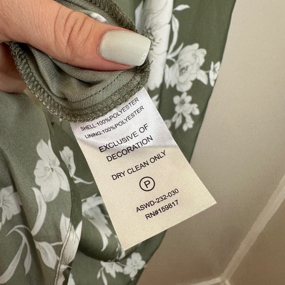 Altar'd State Women's Floral Dark Sage‎ Cowl Neck Slip Midi Dress XS - Picture 8 of 8